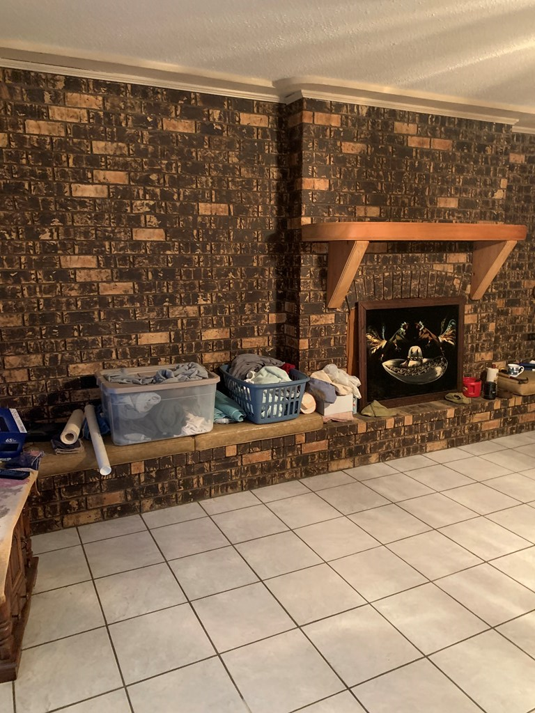 living area wall with FP